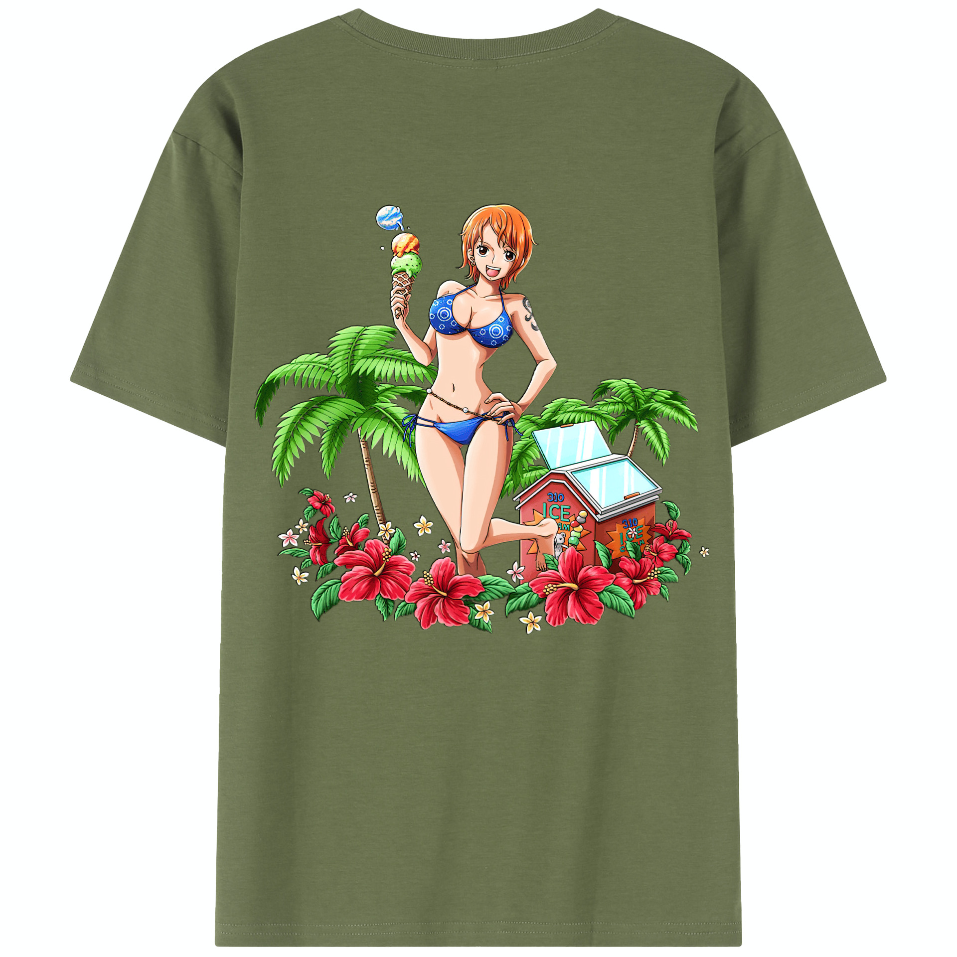 ワンピース ナミ ONE PIECE Nami 綿100％半袖Tシャツ（背面プリント）